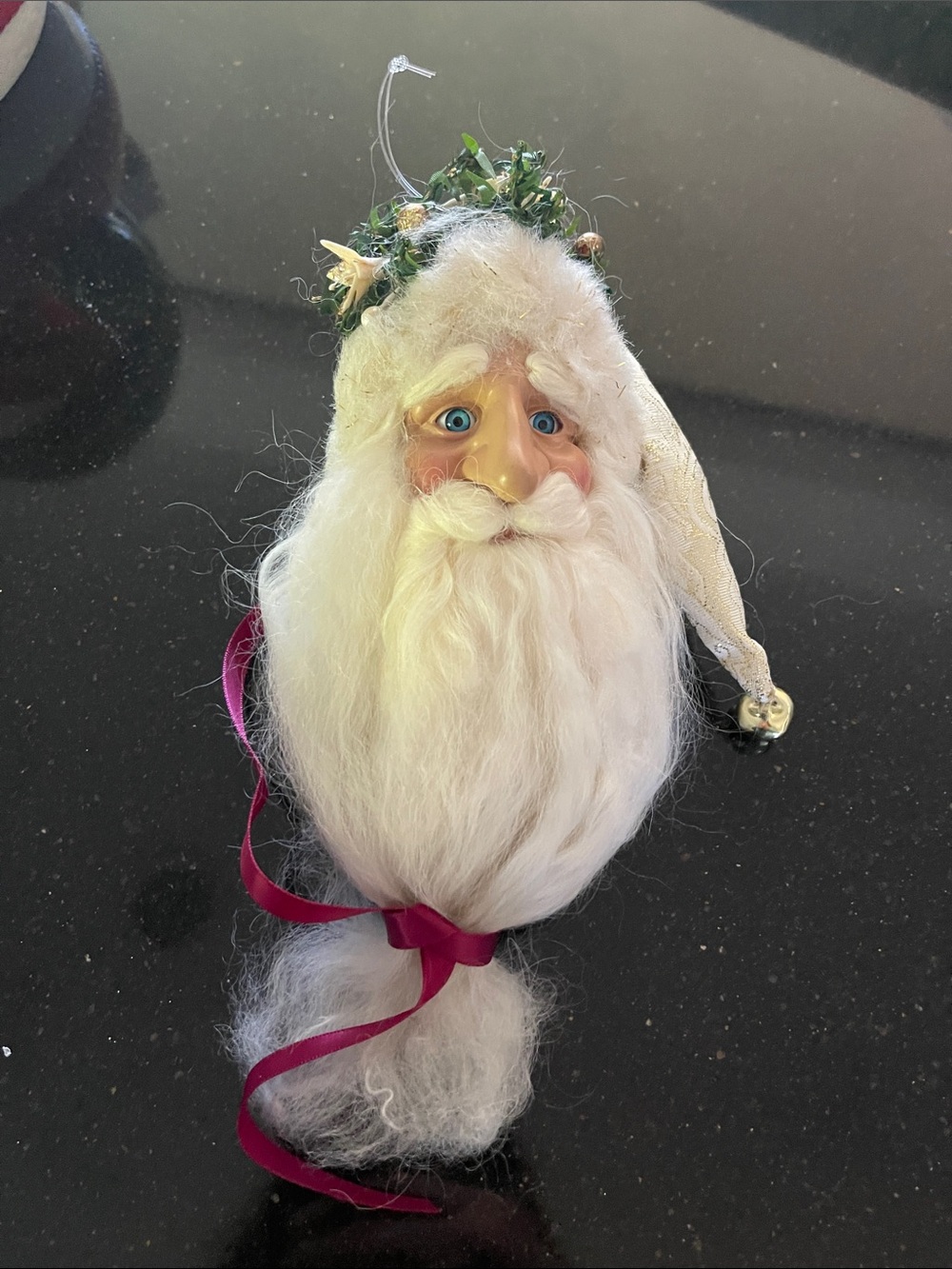 White Santa Head Ornament  12 inches